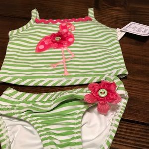 The Bailey Boys 2 piece flamingo swimsuit.
